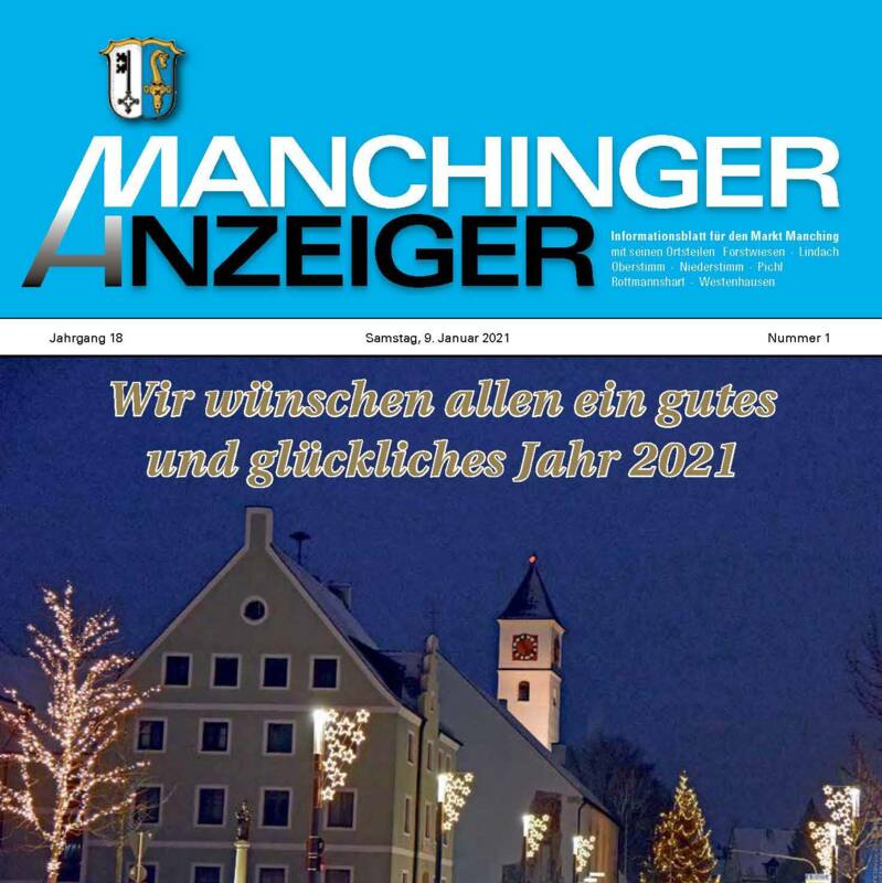 Titelbild Manchinger Anzeiger Januar 2021